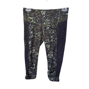 Lululemon Stop At Nothing Crop‎ *Full-On Luxtreme blacl Green size 4